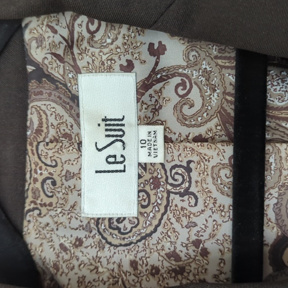 Le Suit Brown 3 Button Fitted Blazer Size 10 - Picture 7 of 8